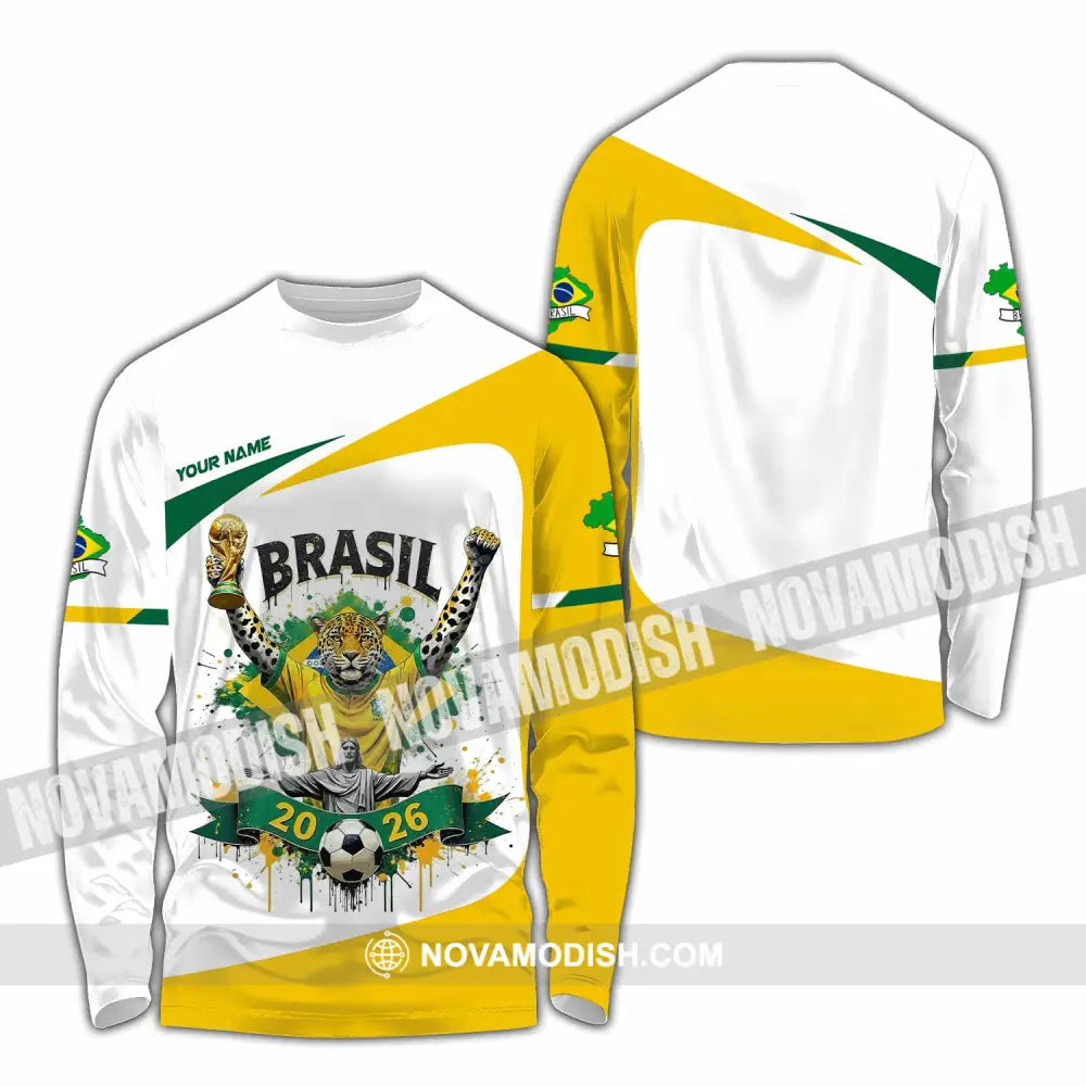 Unisex Shirt - Custom Brasil 3D Shirt Long Sleeve Shirt / S T-shirt