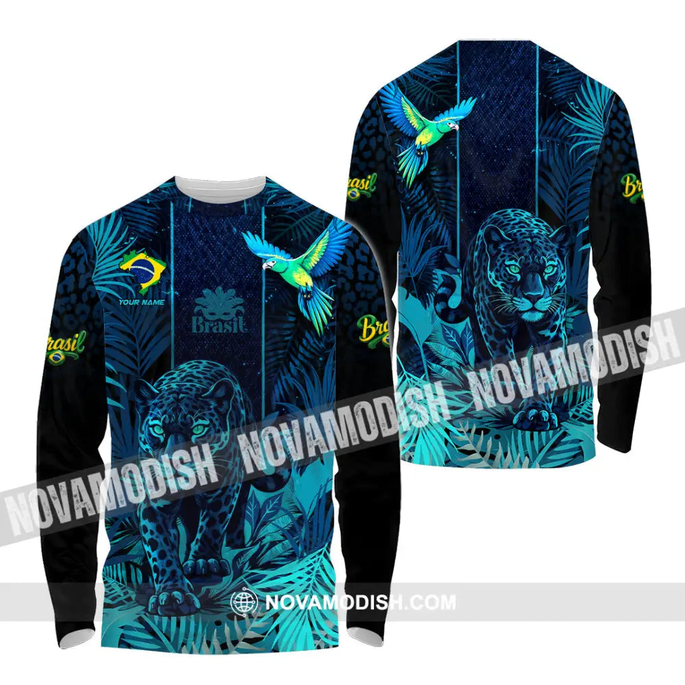 Unisex Shirt - Custom Brasil 3D Shirt Long Sleeve Shirt / S T-shirt