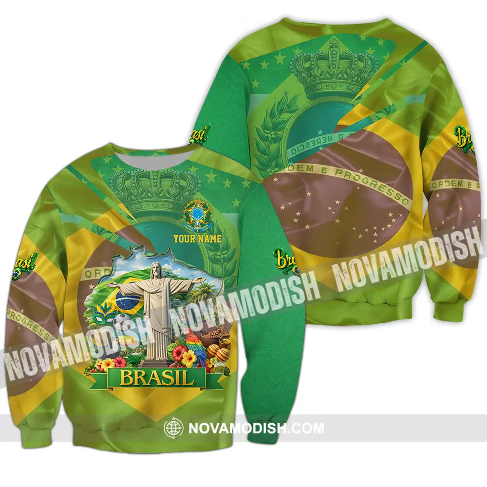 Unisex Shirt - Custom Brasil 3D Shirt Long Sleeve / S T-shirt