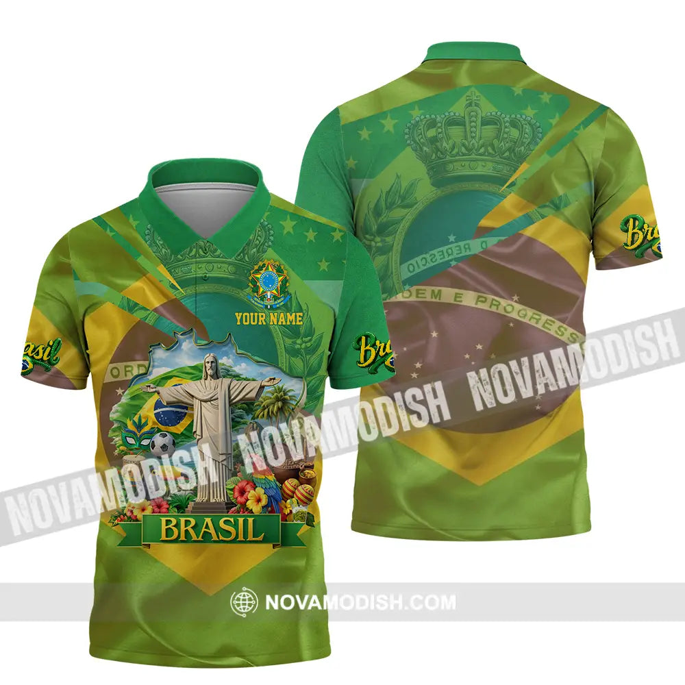 Unisex Shirt - Custom Brasil 3D Shirt Polo Shirt / S T-shirt
