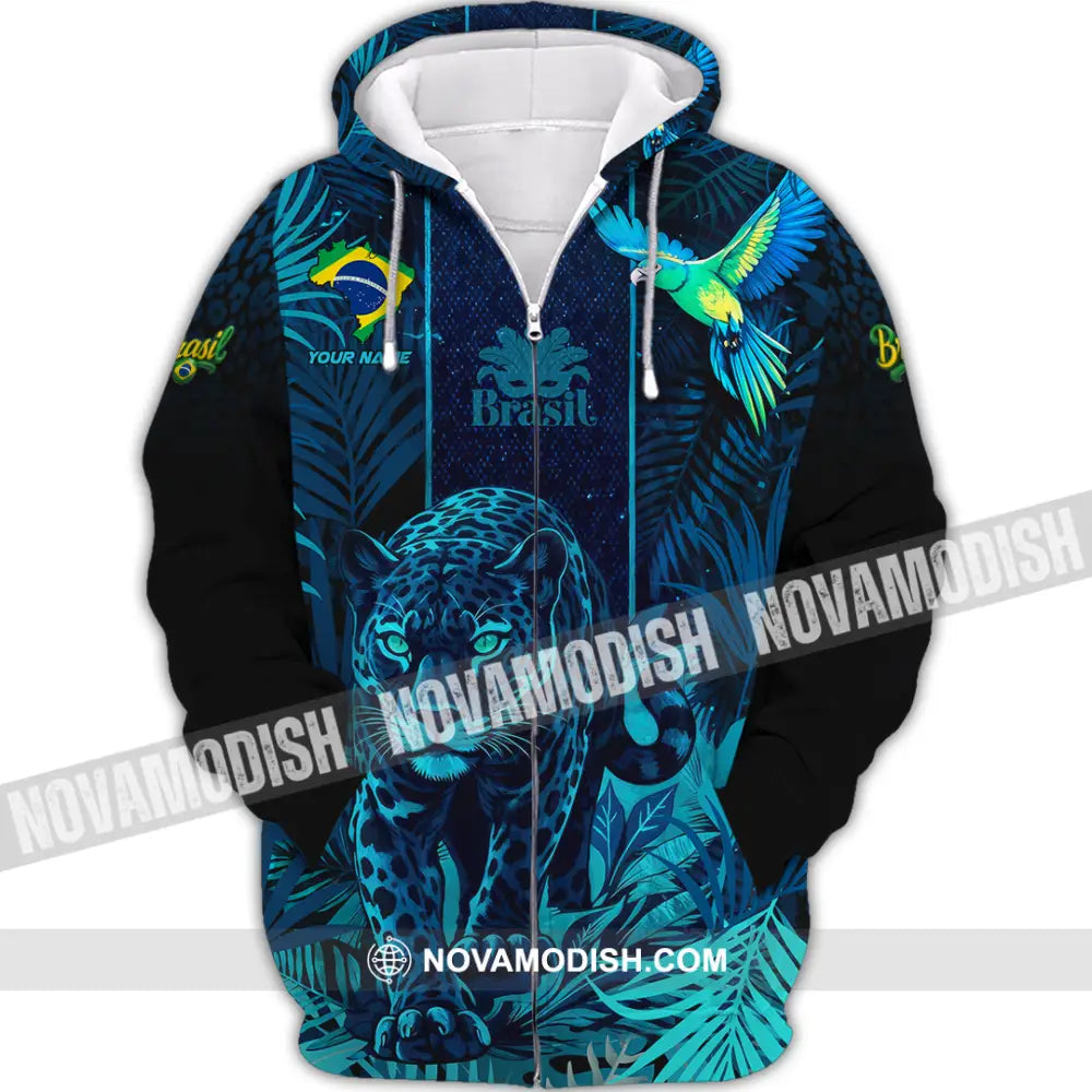 Unisex Shirt - Custom Brasil 3D Shirt Zipper Hoodie / S T-shirt