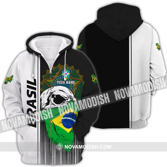 Unisex Shirt - Custom Brasil 3D Shirt Zipper Hoodie / S T-shirt
