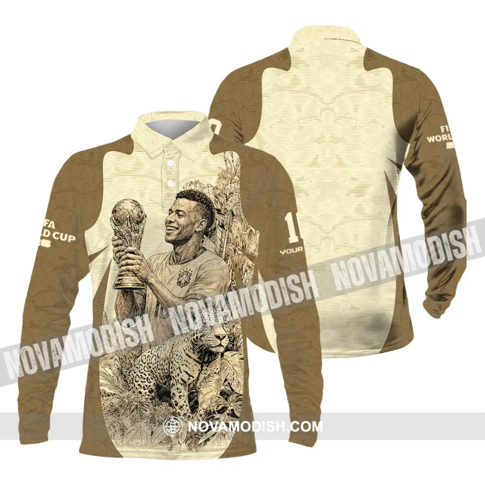 Unisex Shirt - Custom Brasil Fifa World Cup 2026 3D Shirt Long Sleeve Polo / S T-shirt