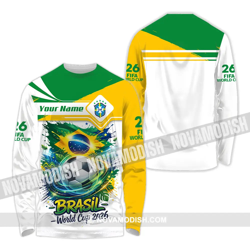 Unisex Shirt - Custom Brasil Fifa World Cup 2026 3D Shirt - Long Sleeve Shirt / S - T-shirt