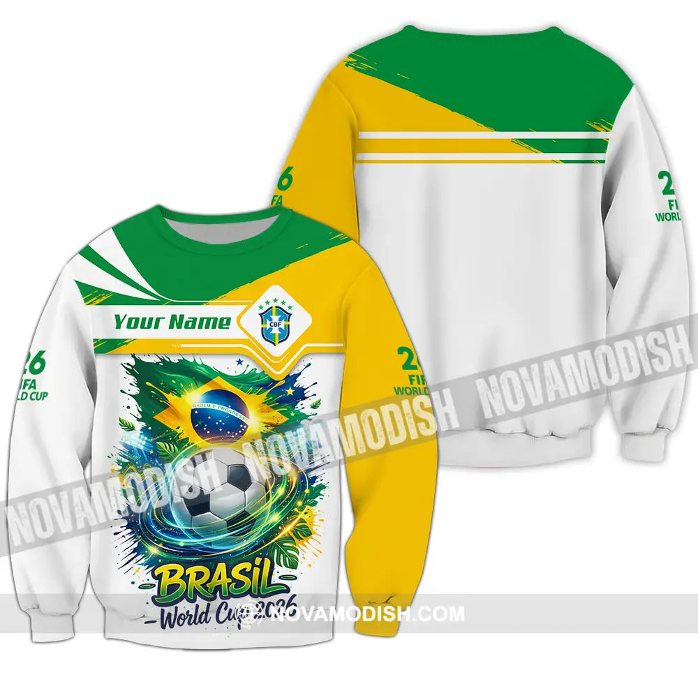 Unisex Shirt - Custom Brasil Fifa World Cup 2026 3D Shirt - Long Sleeve / S - T-shirt
