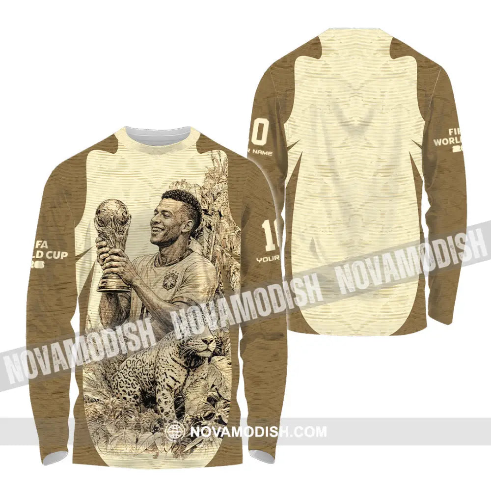 Unisex Shirt - Custom Brasil Fifa World Cup 2026 3D Shirt Long Sleeve Shirt / S T-shirt