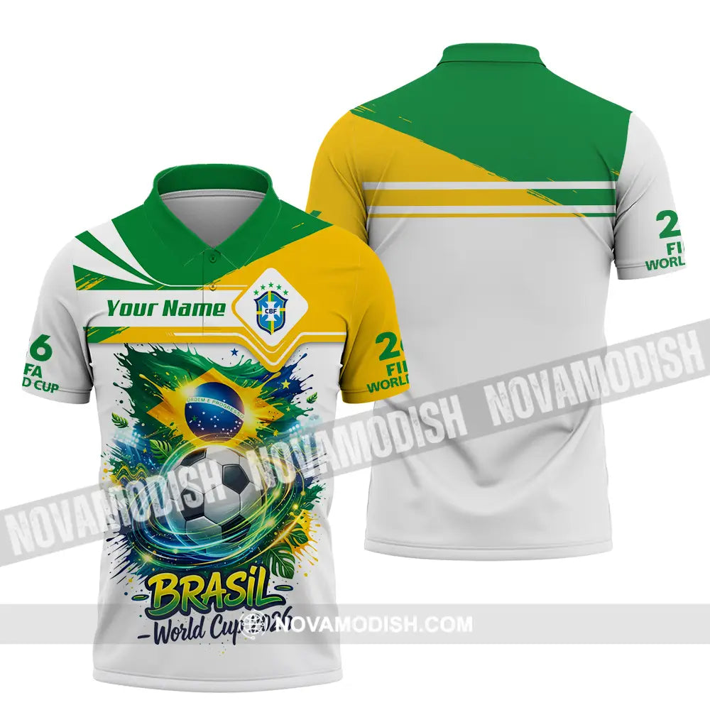 Unisex Shirt - Custom Brasil Fifa World Cup 2026 3D Shirt - Polo Shirt / S - T-shirt