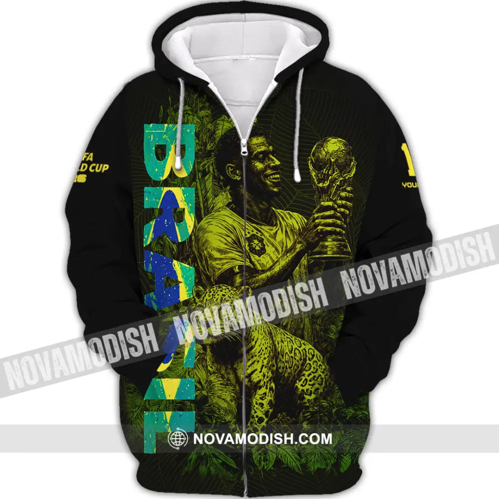 Unisex Shirt - Custom Brasil Fifa World Cup 2026 3D Shirt Zipper Hoodie / S T-shirt