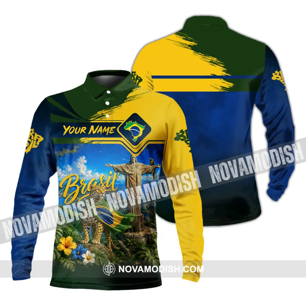 Unisex Shirt - Custom Brasil Shirt - Long Sleeve Polo / S - T-shirt