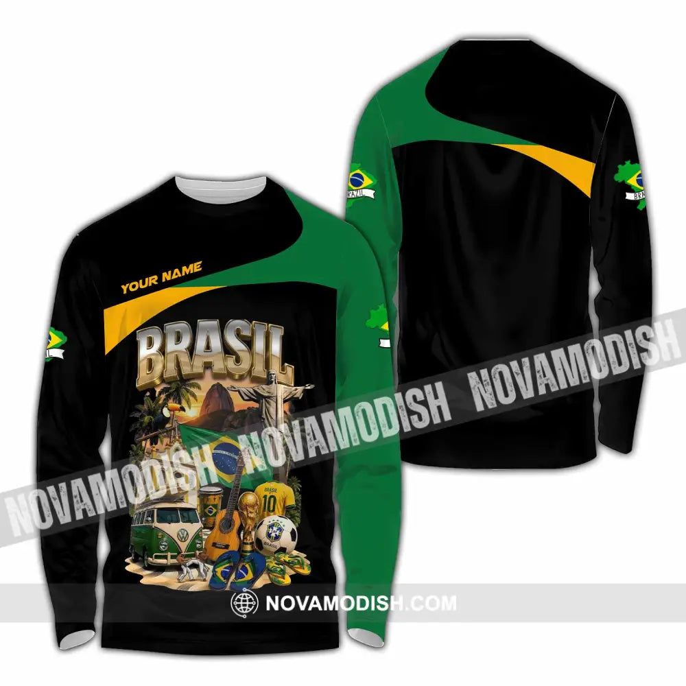Unisex Shirt - Custom Brasil Shirt - Long Sleeve Shirt / S - T-shirt