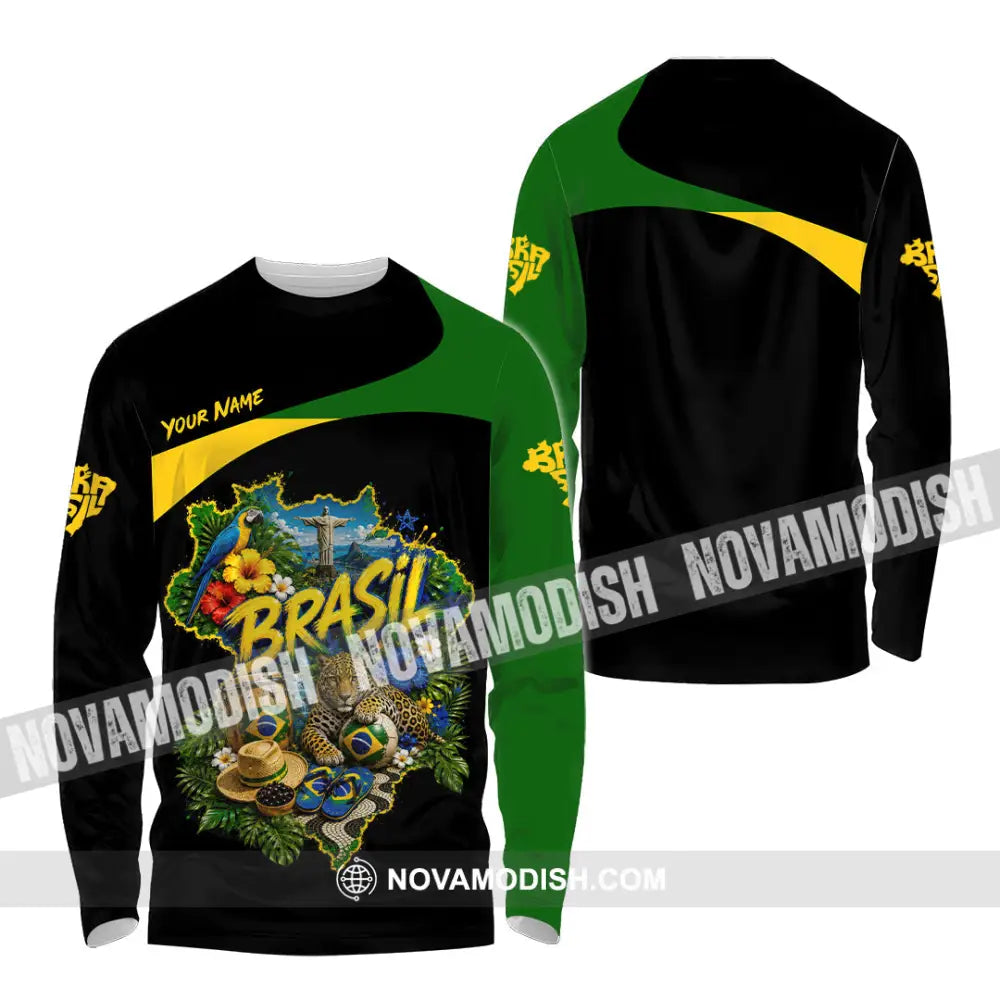 Unisex Shirt - Custom Brasil Shirt - Long Sleeve Shirt / S - T-shirt