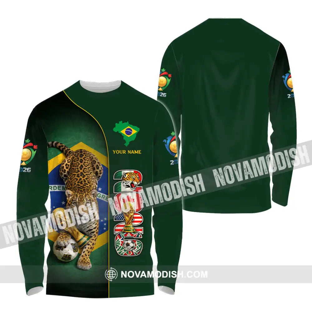 Unisex Shirt - Custom Brasil World Cup 2026 3D Shirt Long Sleeve Shirt / S T-shirt