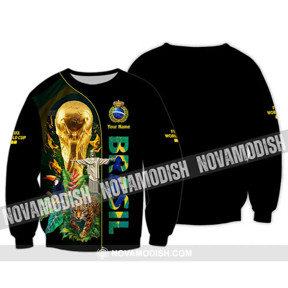 Unisex Shirt - Custom Brasil World Cup 2026 3D Shirt Long Sleeve / S T-shirt