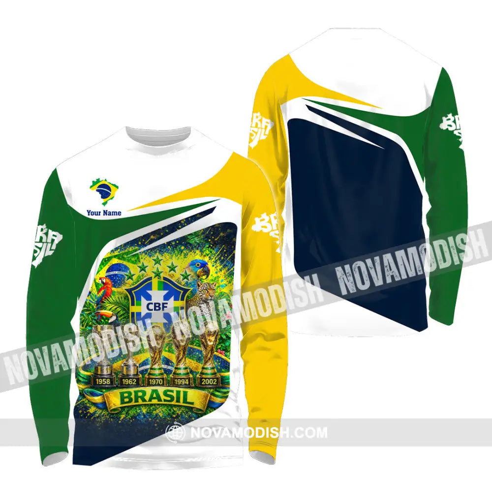 Unisex Shirt - Custom Brasil World Cup 2026 3D Shirt - Long Sleeve Shirt / S - T-shirt