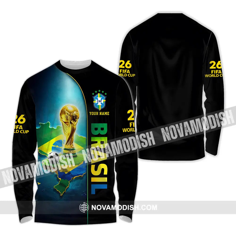 Unisex Shirt - Custom Brasil World Cup 2026 3D Shirt - Long Sleeve Shirt / S - T-shirt