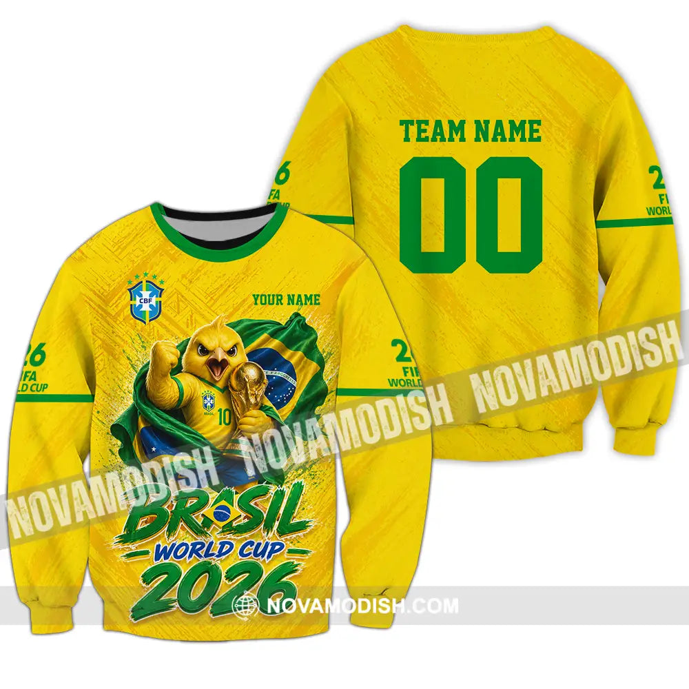 Unisex Shirt - Custom Brasil World Cup 2026 3D Shirt - Long Sleeve / S - T-shirt