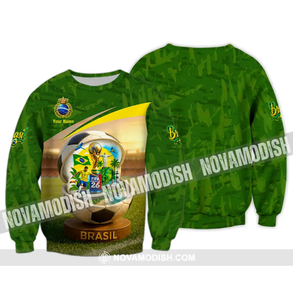 Unisex Shirt - Custom Brasil World Cup 2026 3D Shirt Long Sleeve / S T-shirt