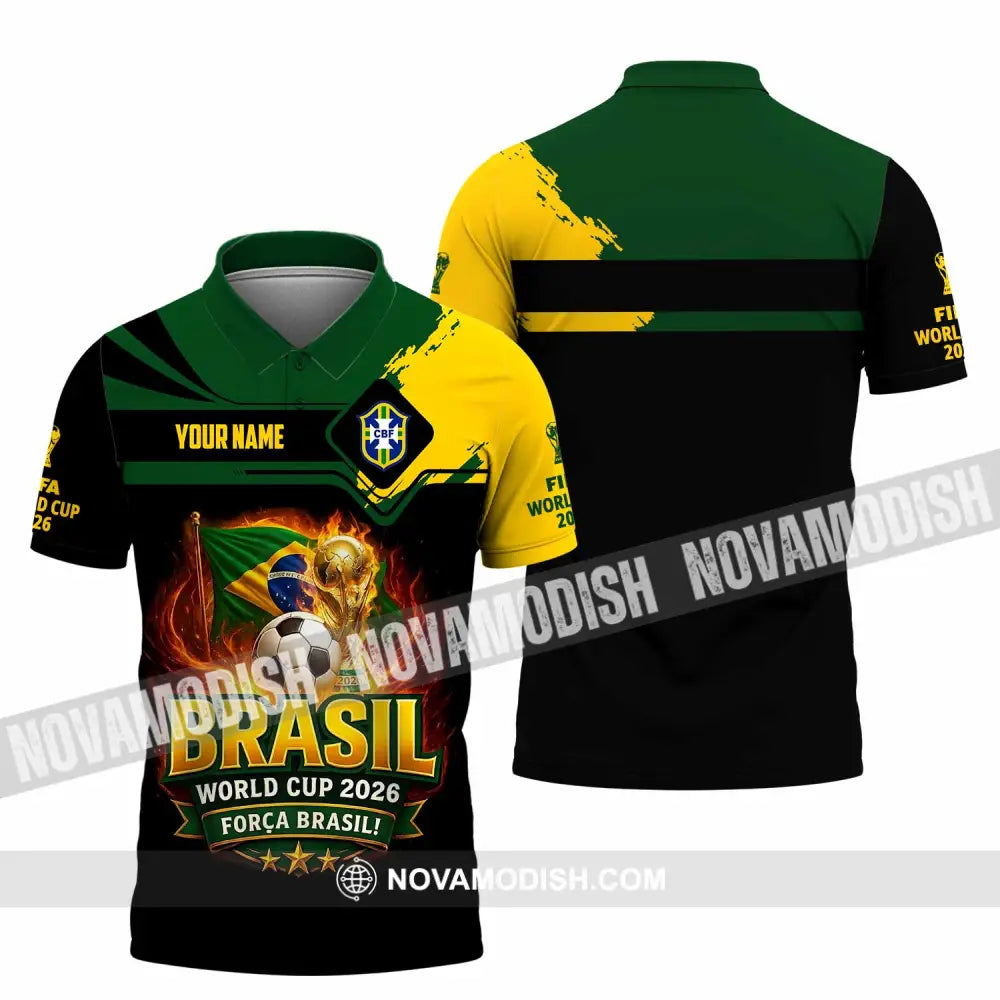 Unisex Shirt - Custom Brasil World Cup 2026 3D Shirt - Polo Shirt / S - T-shirt