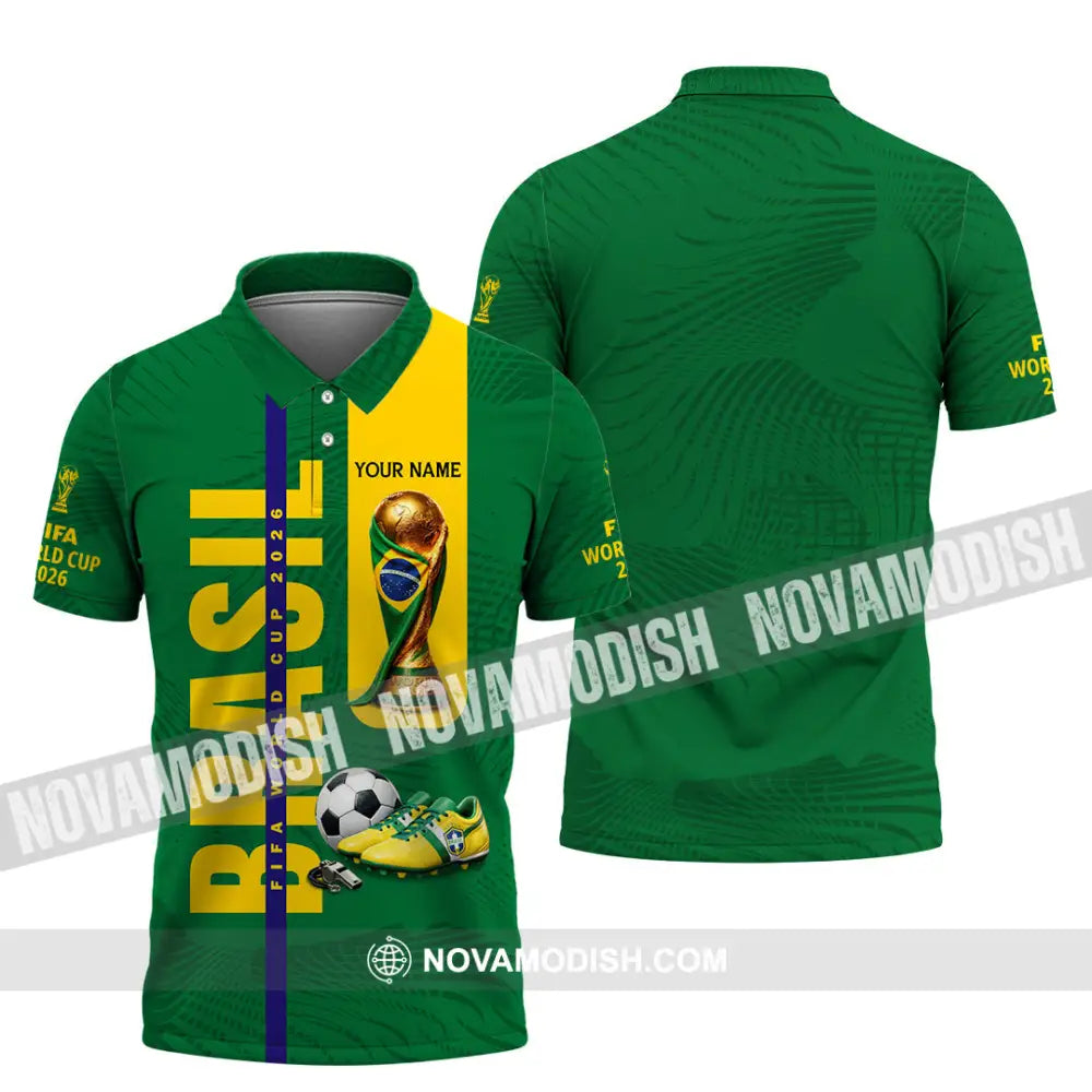 Unisex Shirt - Custom Brasil World Cup 2026 3D Shirt Polo Shirt / S T-shirt