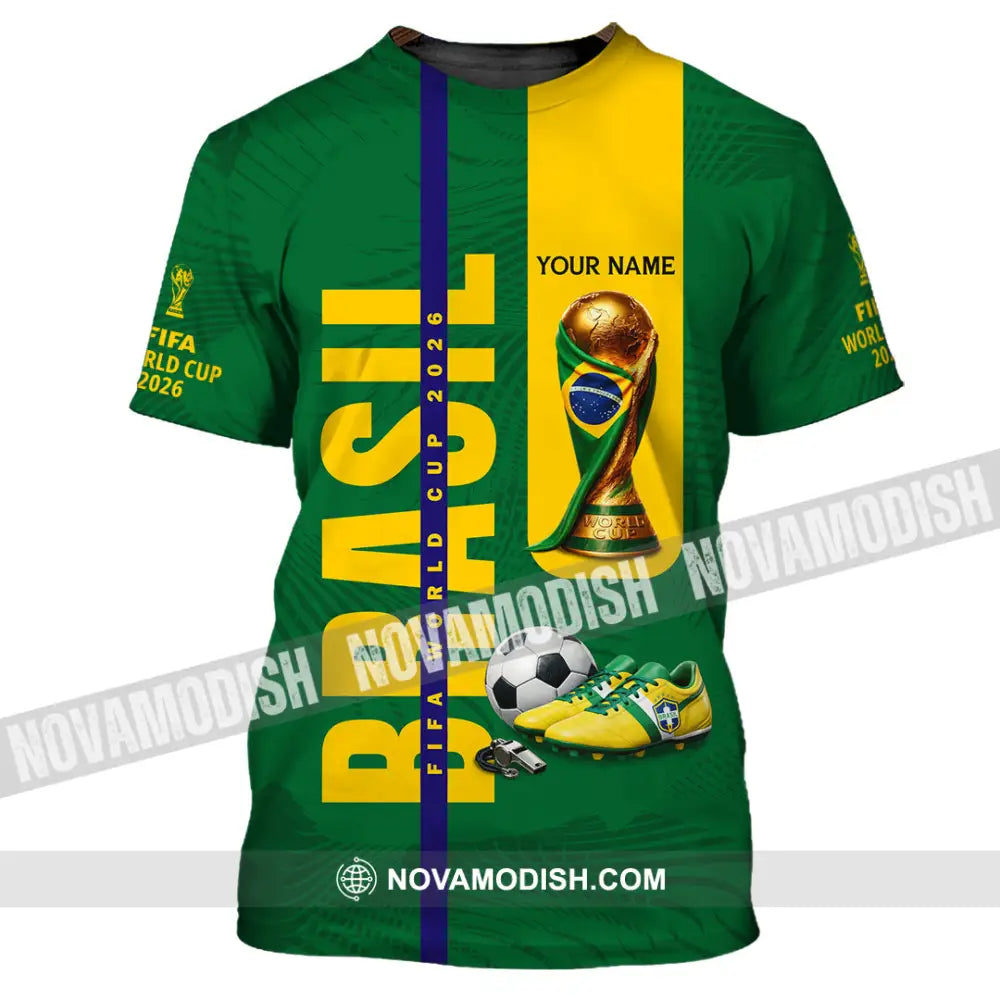 Unisex Shirt - Custom Brasil World Cup 2026 3D Shirt T-Shirt / S T-shirt