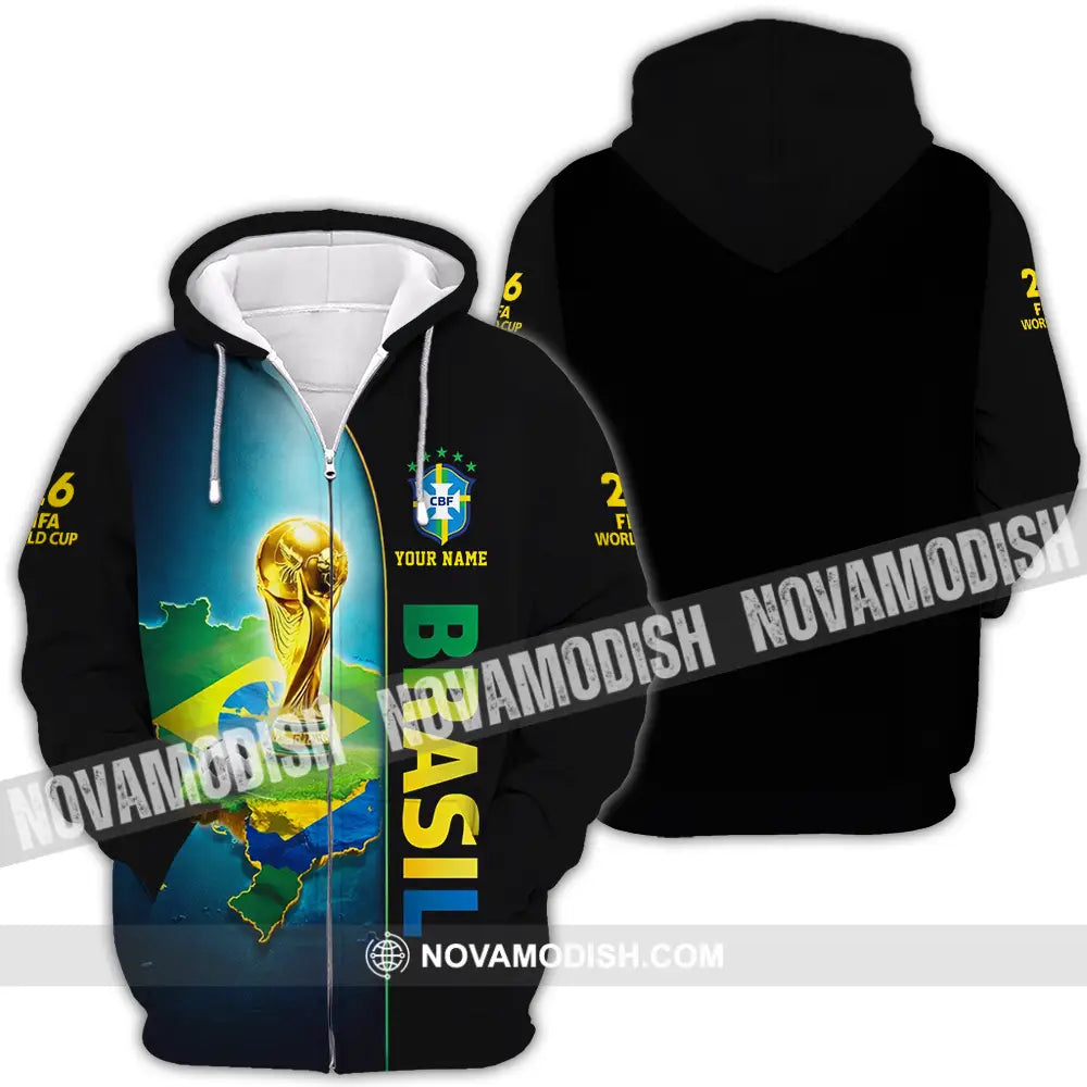 Unisex Shirt - Custom Brasil World Cup 2026 3D Shirt - Zipper Hoodie / S - T-shirt
