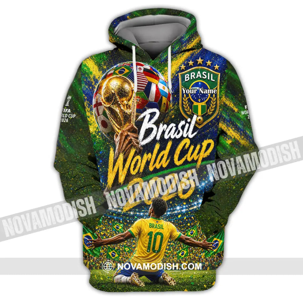 Unisex Shirt - Custom Brasil World Cup 2026 Shirt - Hoodie / S - T-shirt