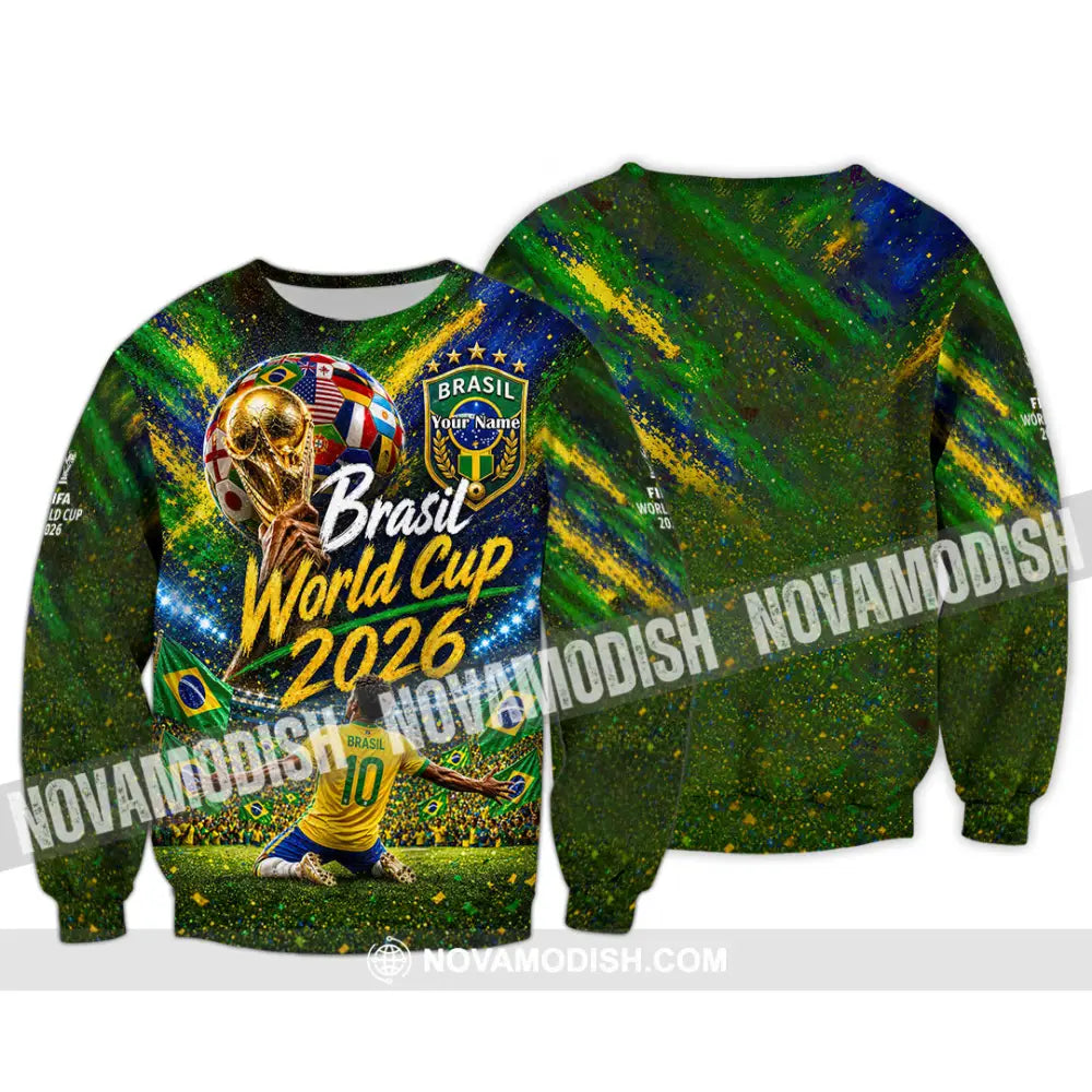Unisex Shirt - Custom Brasil World Cup 2026 Shirt - Long Sleeve / S - T-shirt