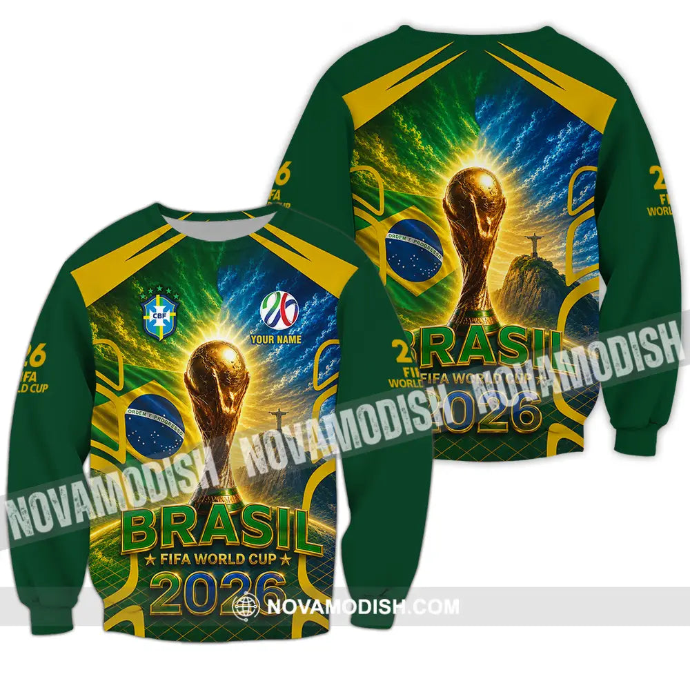 Unisex Shirt - Custom Brasil World Cup 2026 Shirt - Long Sleeve / S - T-shirt