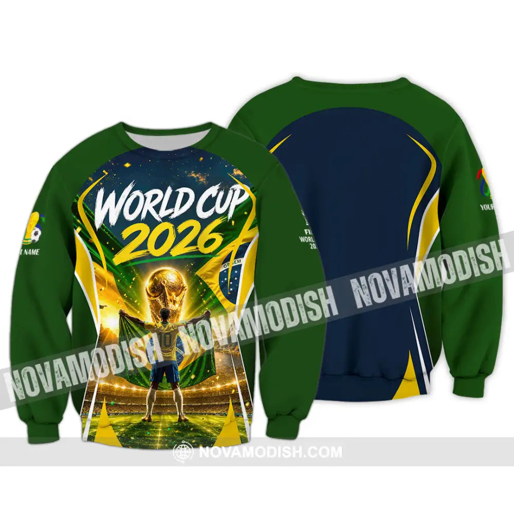 Unisex Shirt - Custom Brasil World Cup 2026 Shirt - Long Sleeve / S - T-shirt