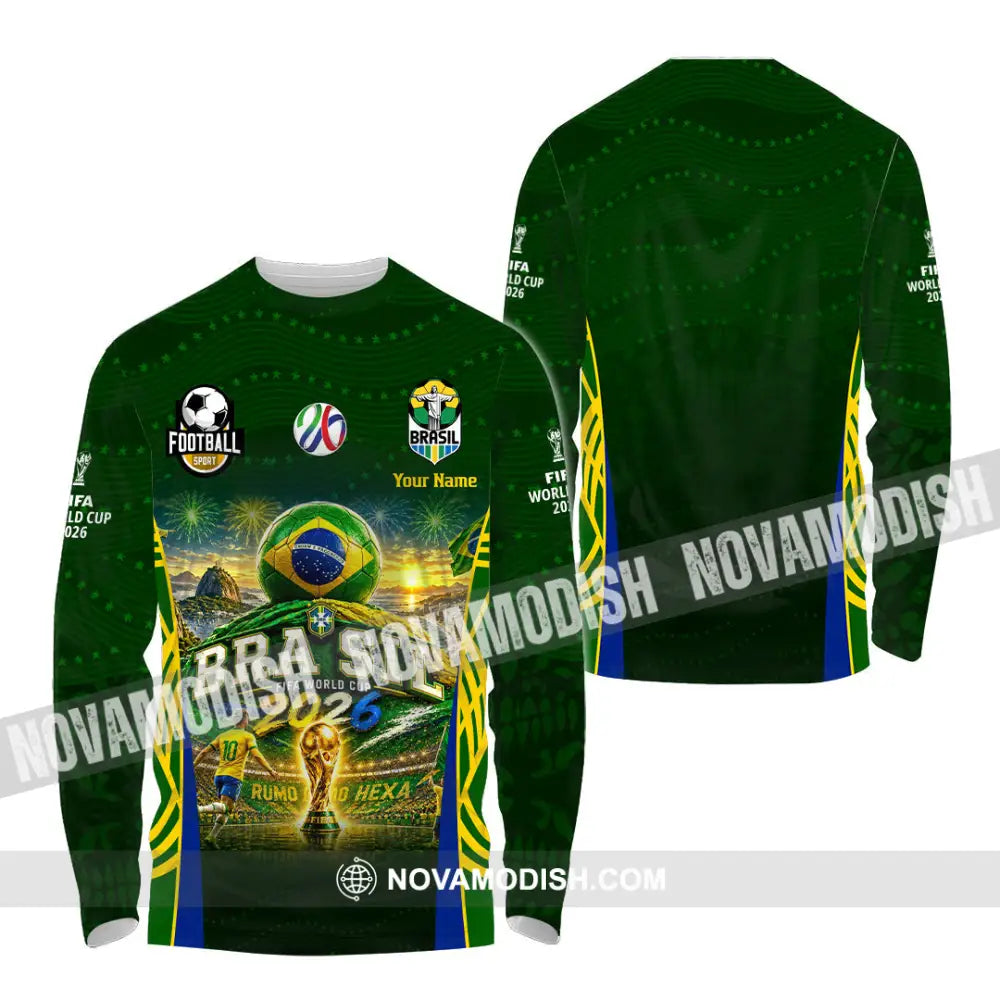 Unisex Shirt - Custom Brasil World Cup 2026 Shirt - Long Sleeve Shirt / S - T-shirt