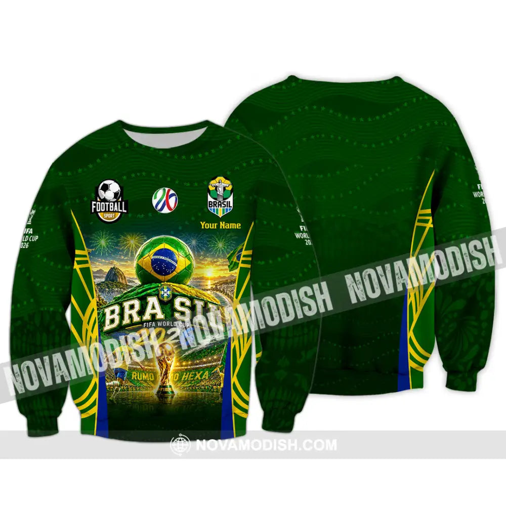 Unisex Shirt - Custom Brasil World Cup 2026 Shirt - Long Sleeve / S - T-shirt