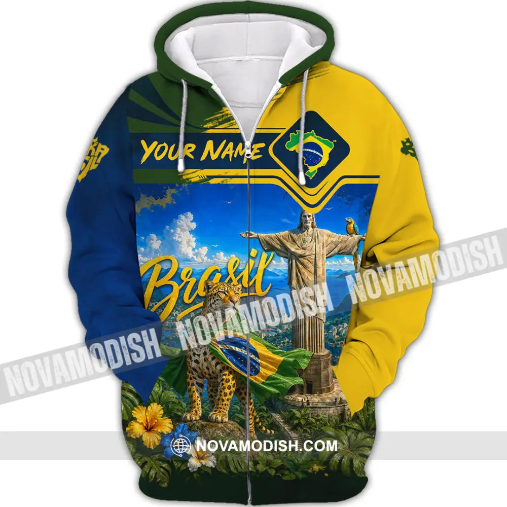 Unisex Shirt - Custom Brasil Shirt - Zipper Hoodie / S - T-shirt
