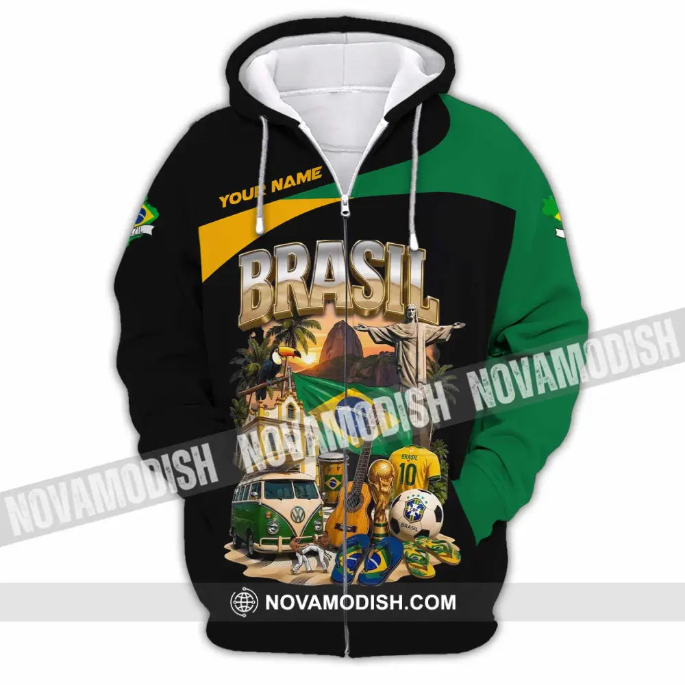 Unisex Shirt - Custom Brasil Shirt - Zipper Hoodie / S - T-shirt