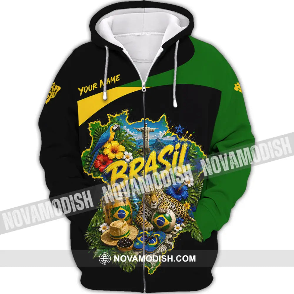 Unisex Shirt - Custom Brasil Shirt - Zipper Hoodie / S - T-shirt