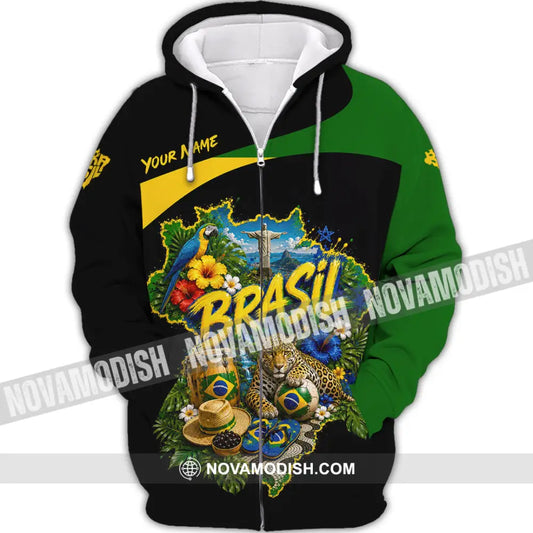 Unisex Shirt - Custom Brasil Shirt - Zipper Hoodie / S - T-shirt