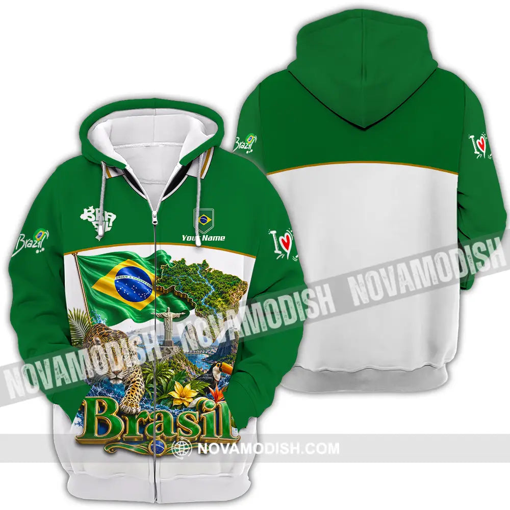 Unisex Shirt - Custom Brasil Shirt - Zipper Hoodie / S - T-shirt