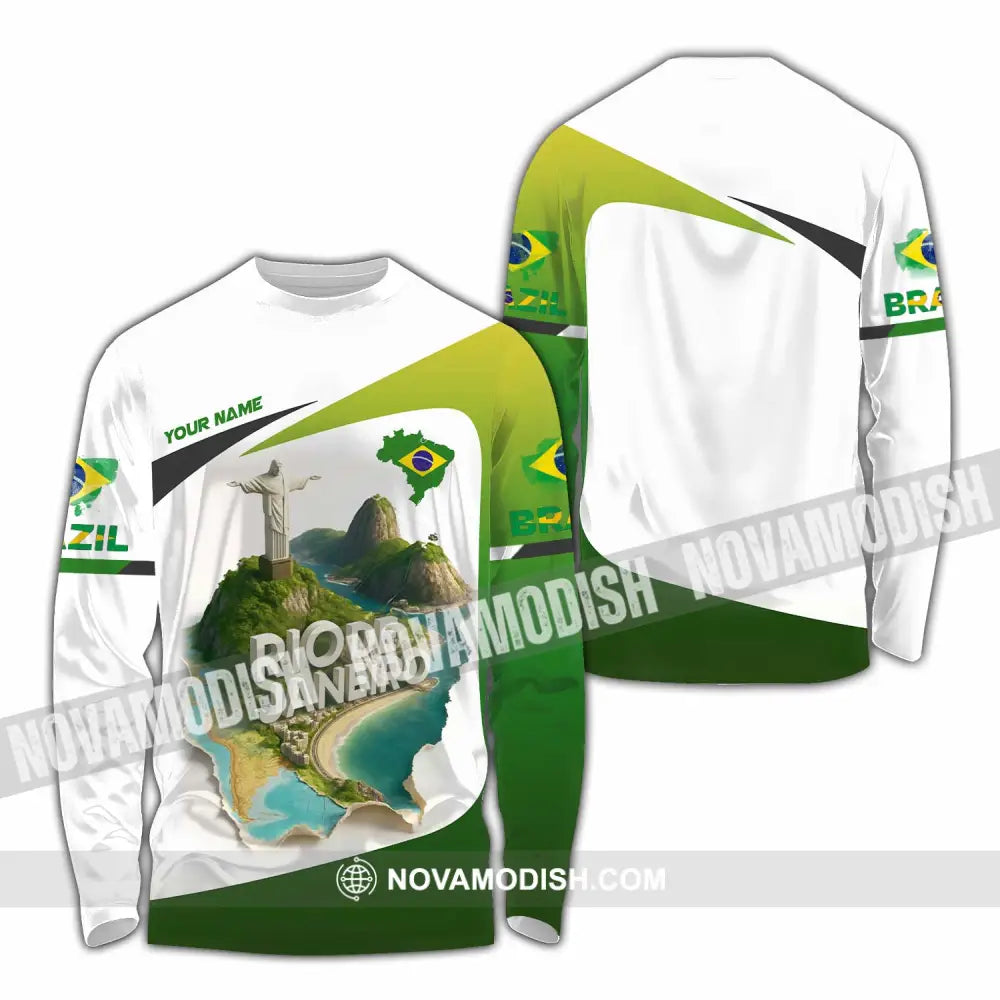 Unisex Shirt - Custom Brazil 3D Shirt Long Sleeve Shirt / S T-shirt