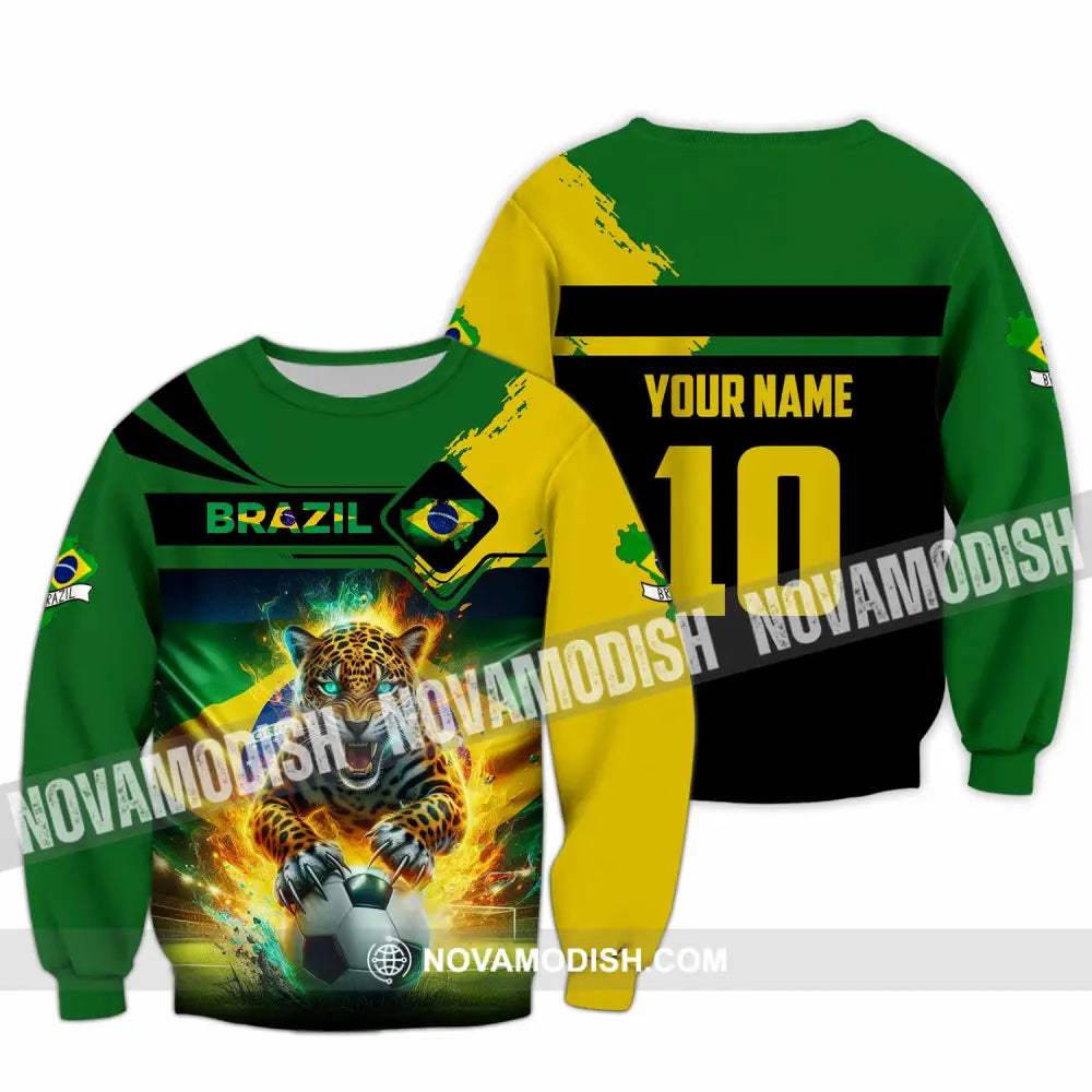 Unisex Shirt - Custom Brazil 3D Shirt Long Sleeve / S T-shirt