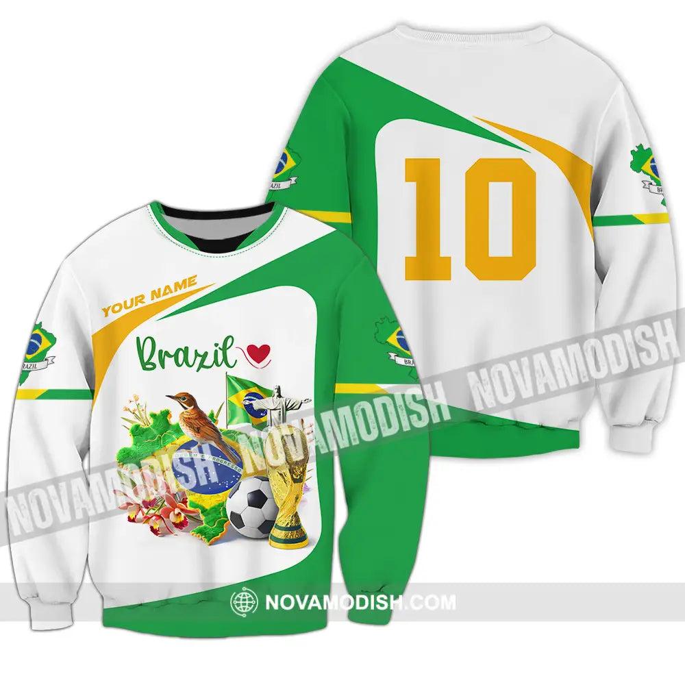 Unisex Shirt - Custom Brazil 3D Shirt Long Sleeve / S T-shirt