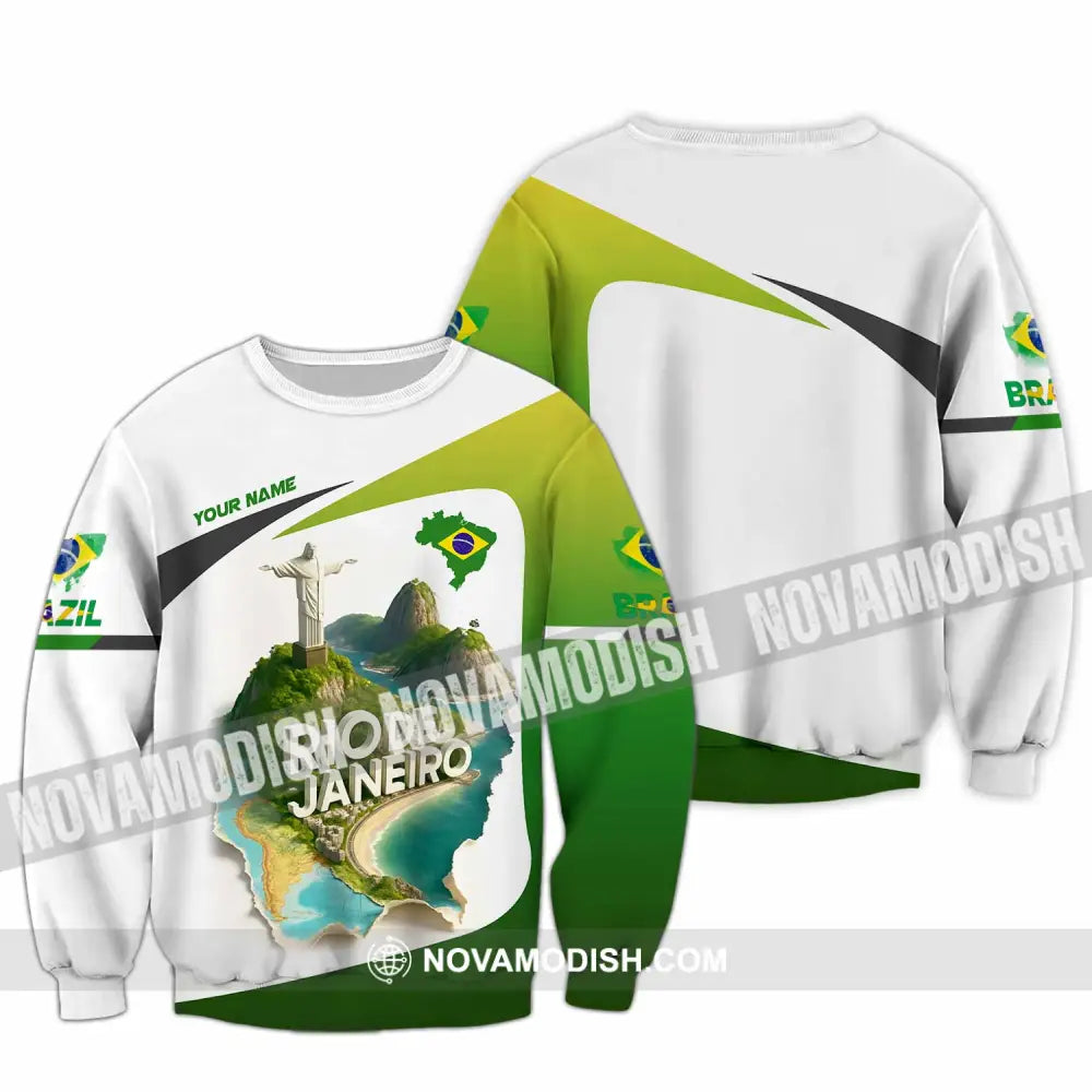 Unisex Shirt - Custom Brazil 3D Shirt Long Sleeve / S T-shirt