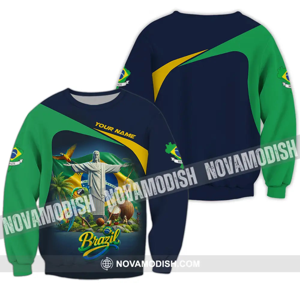 Unisex Shirt - Custom Brazil 3D Shirt Long Sleeve / S T-shirt