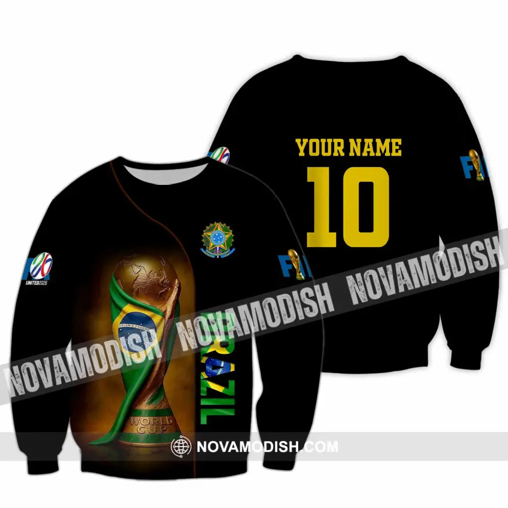 Unisex Shirt - Custom Brazil 3D Shirt Long Sleeve / S T-shirt