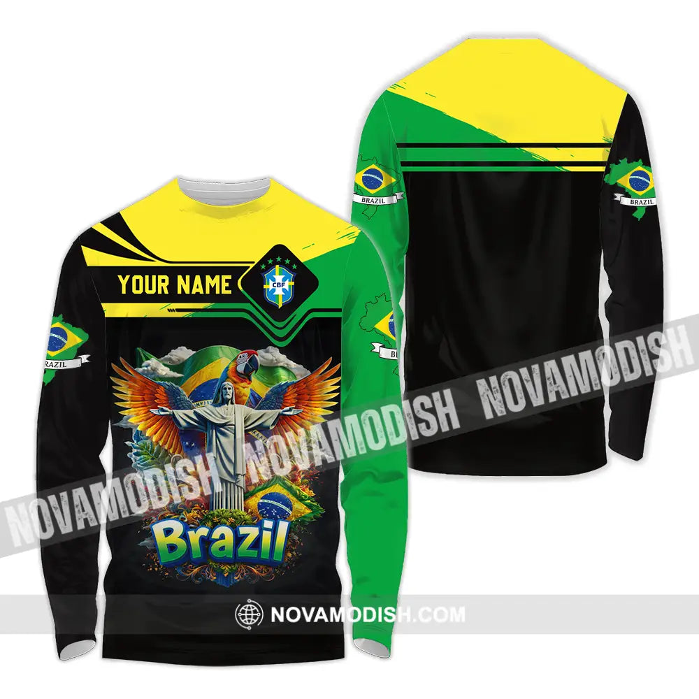 Unisex Shirt - Custom Brazil 3D Shirt Long Sleeve Shirt / S T-shirt