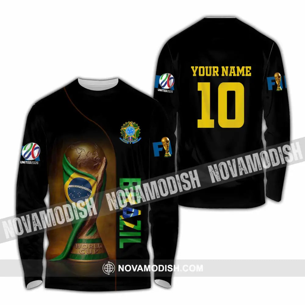 Unisex Shirt - Custom Brazil 3D Shirt Long Sleeve Shirt / S T-shirt