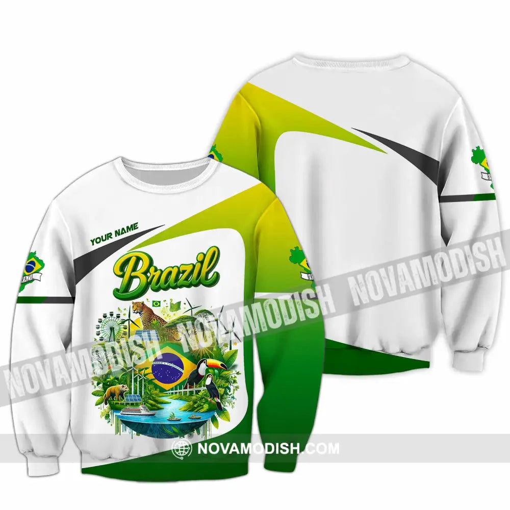 Unisex Shirt - Custom Brazil 3D Shirt Long Sleeve / S T-shirt