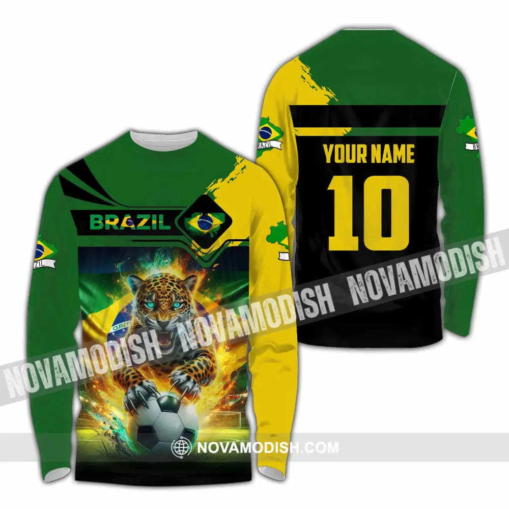 Unisex Shirt - Custom Brazil 3D Shirt Long Sleeve Shirt / S T-shirt
