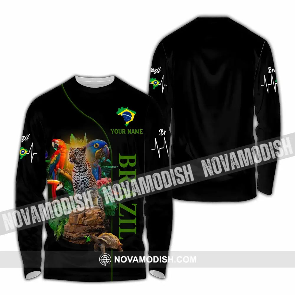 Unisex Shirt - Custom Brazil 3D Shirt Long Sleeve Shirt / S T-shirt