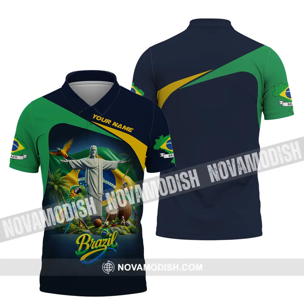 Unisex Shirt - Custom Brazil 3D Shirt Polo Shirt / S T-shirt