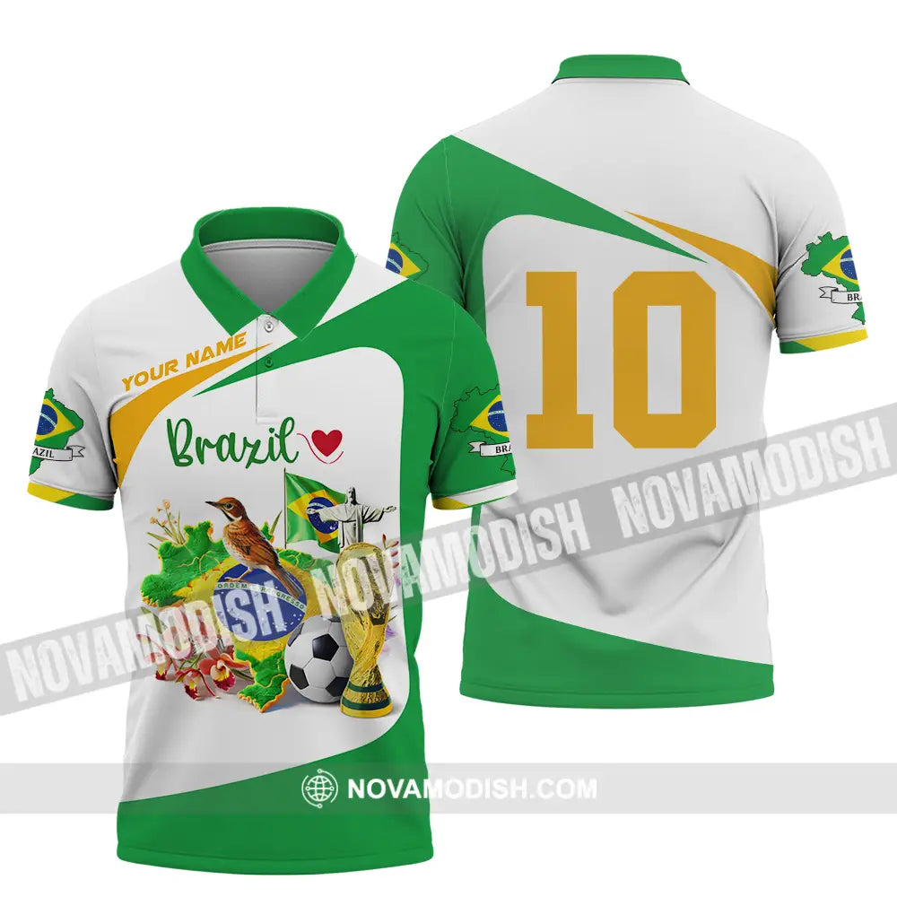 Unisex Shirt - Custom Brazil 3D Shirt Polo Shirt / S T-shirt