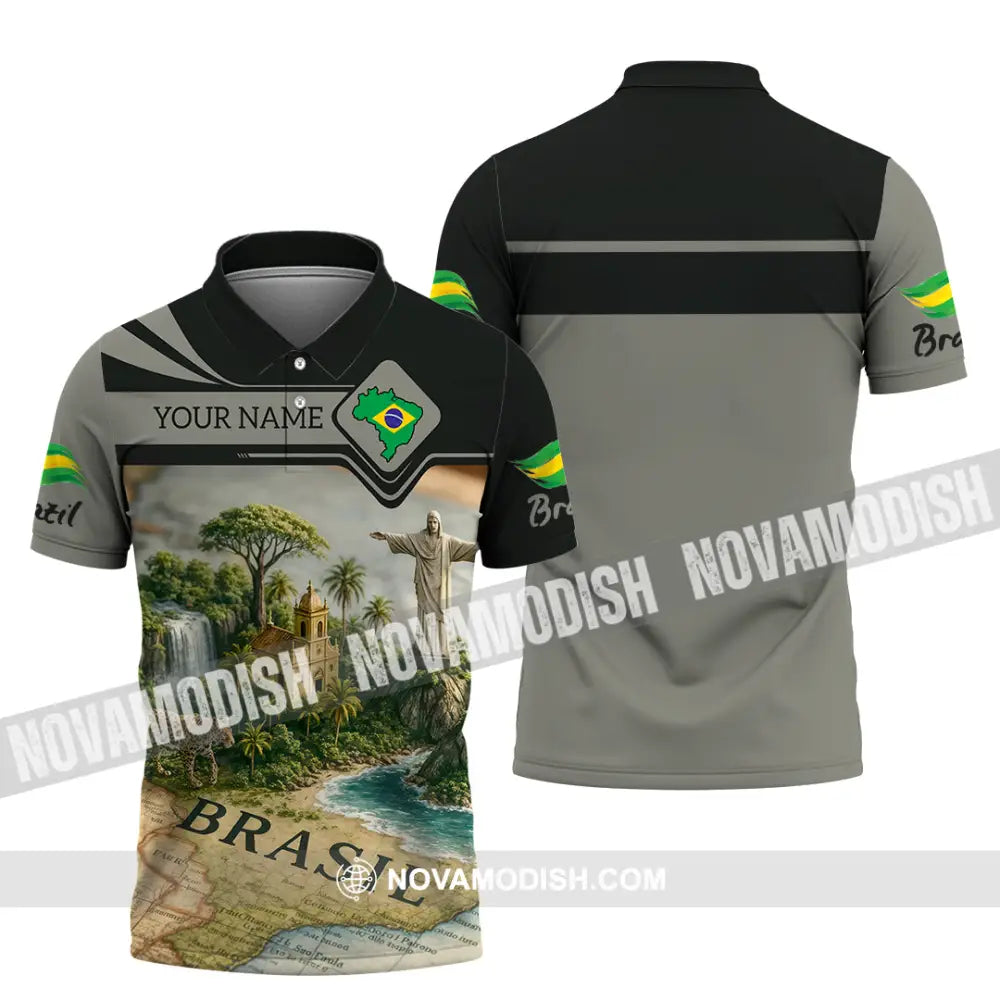 Unisex Shirt - Custom Brazil 3D Shirt Polo Shirt / S T-shirt